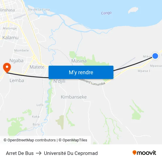 Arret De Bus to Université Du Cepromad map