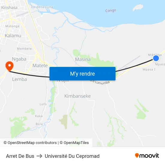 Arret De Bus to Université Du Cepromad map