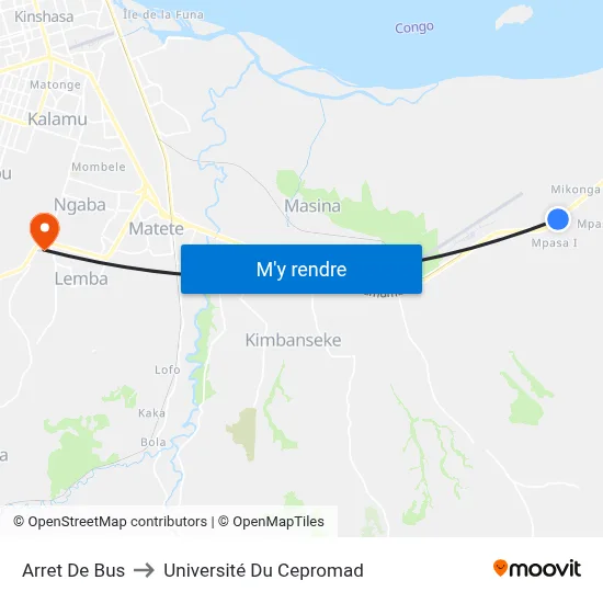 Arret De Bus to Université Du Cepromad map