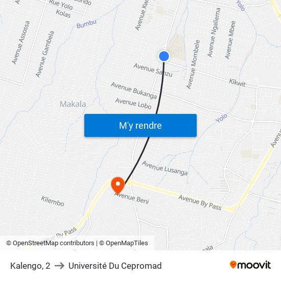 Kalengo, 2 to Université Du Cepromad map