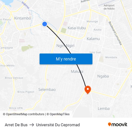 Arret De Bus to Université Du Cepromad map