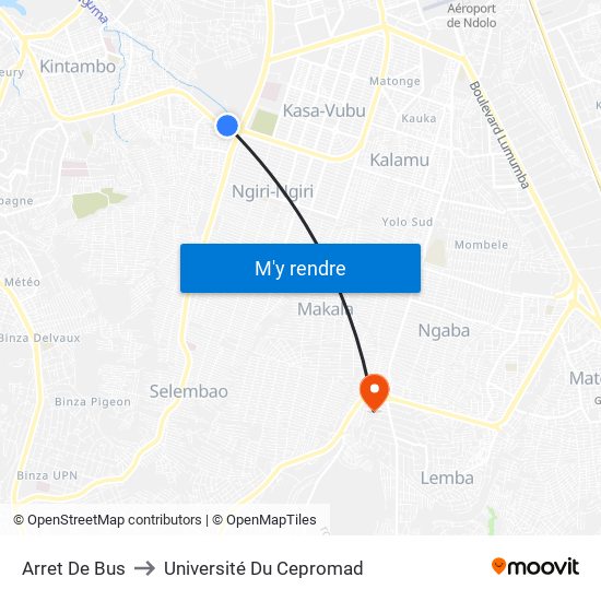 Arret De Bus to Université Du Cepromad map