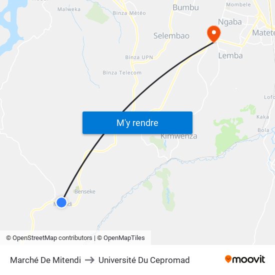 Marché De Mitendi to Université Du Cepromad map