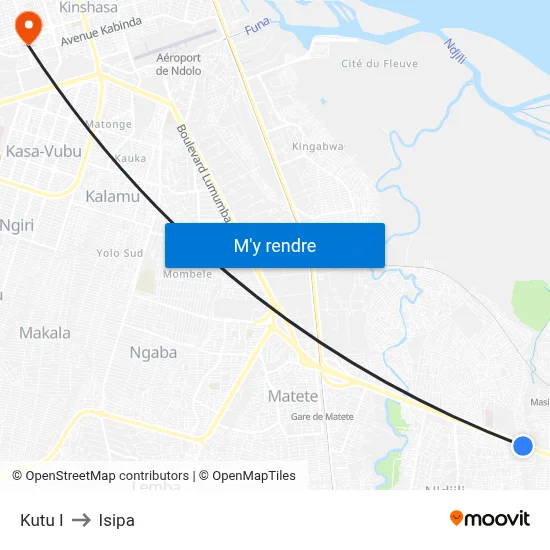 Kutu I to Isipa map