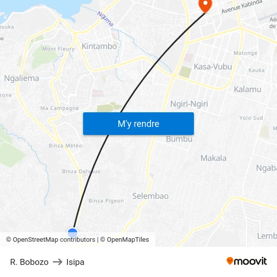 R. Bobozo to Isipa map