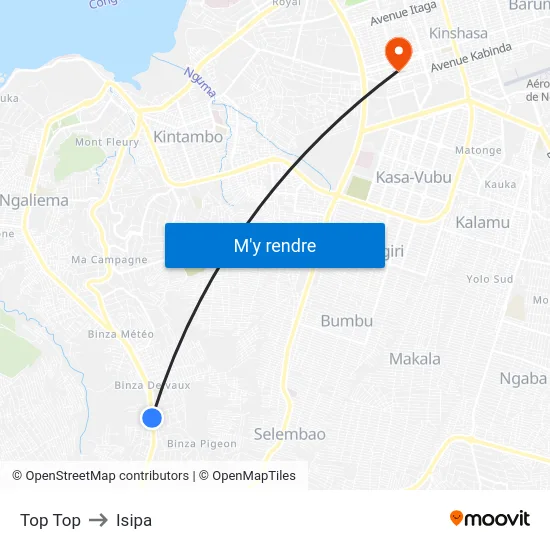 Top Top to Isipa map