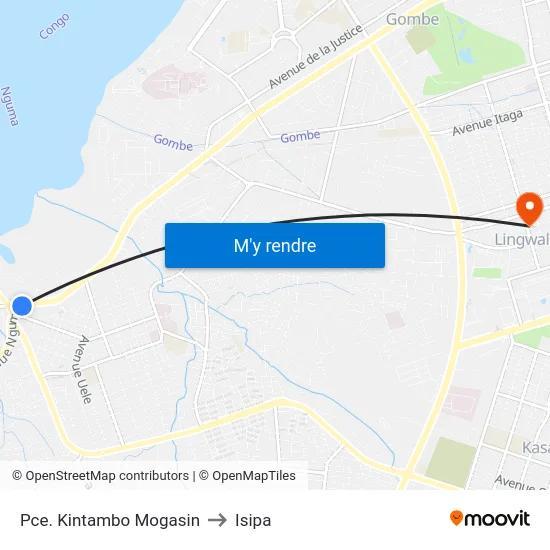 Pce. Kintambo Mogasin to Isipa map