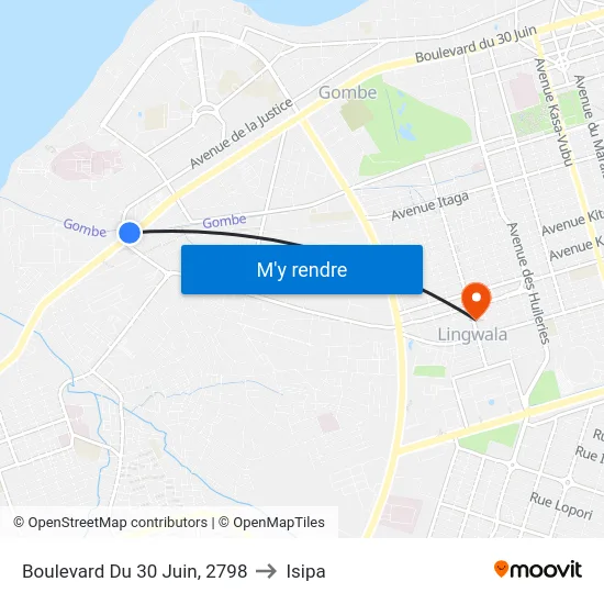 Boulevard Du 30 Juin, 2798 to Isipa map