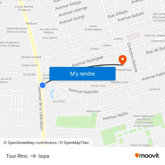 Tour Rtnc to Isipa map