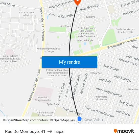 Rue De Momboyo, 41 to Isipa map