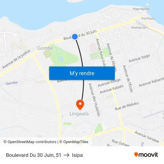 Boulevard Du 30 Juin, 51 to Isipa map