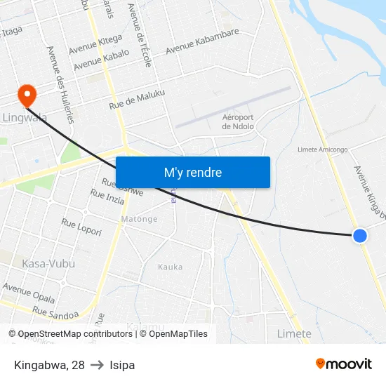 Kingabwa, 28 to Isipa map