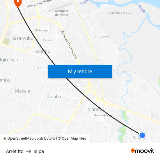Arret Itc to Isipa map
