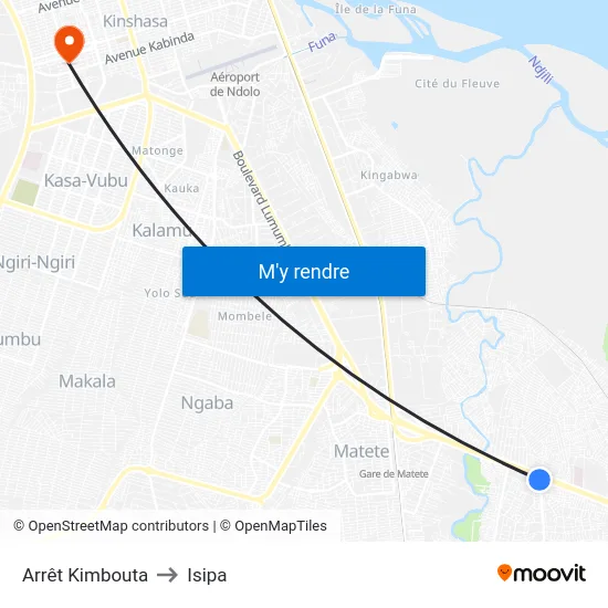Arrêt Kimbouta to Isipa map