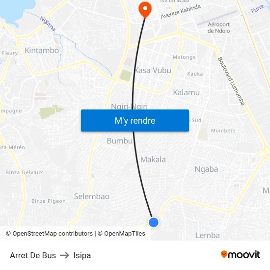 Arret De Bus to Isipa map