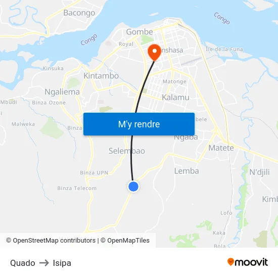 Quado to Isipa map