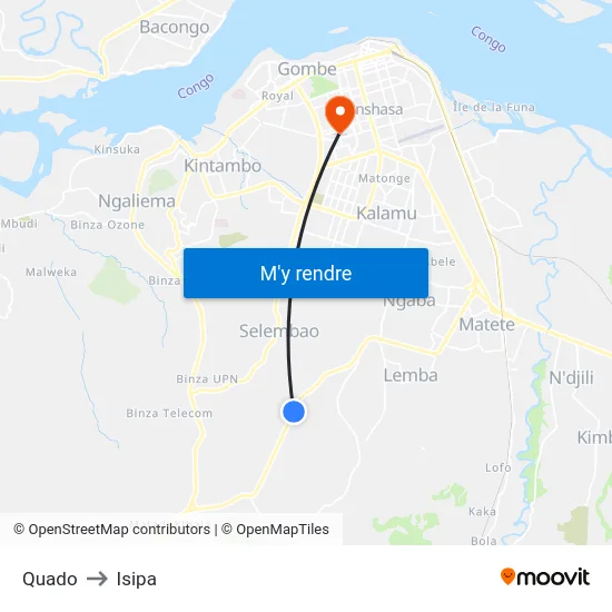 Quado to Isipa map