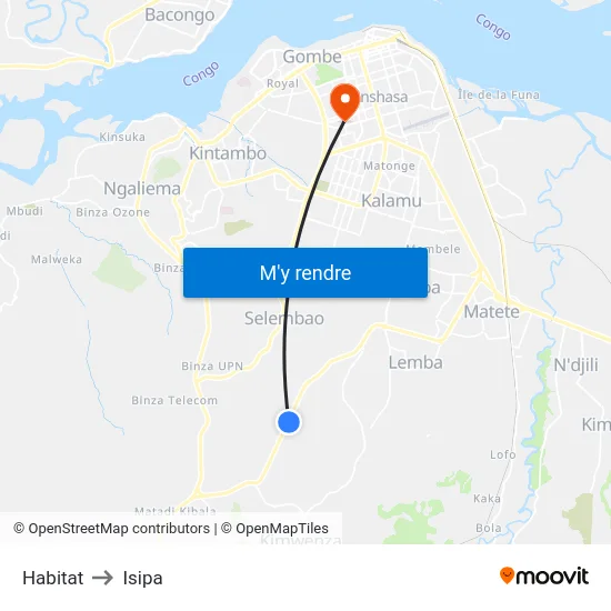 Habitat to Isipa map