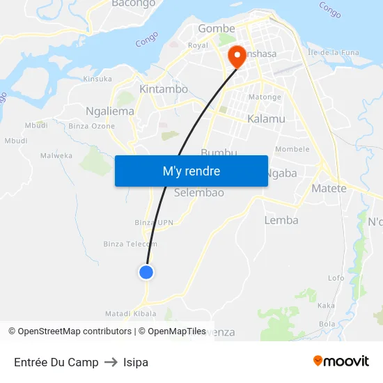 Entrée Du Camp to Isipa map