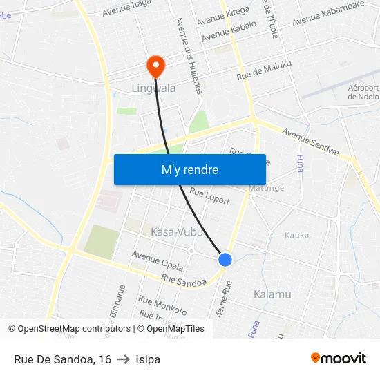 Rue De Sandoa, 16 to Isipa map