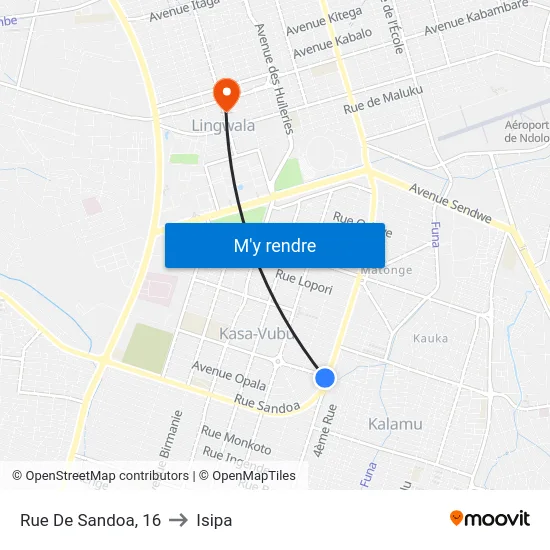 Rue De Sandoa, 16 to Isipa map