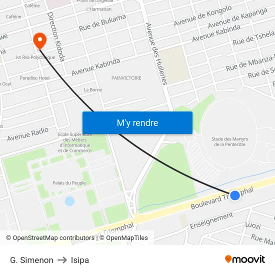 G. Simenon to Isipa map