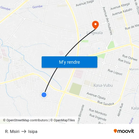 R. Msiri to Isipa map