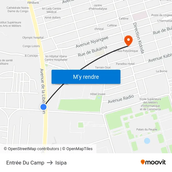 Entrée Du Camp to Isipa map