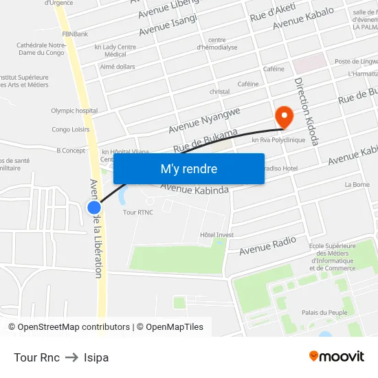 Tour Rnc to Isipa map