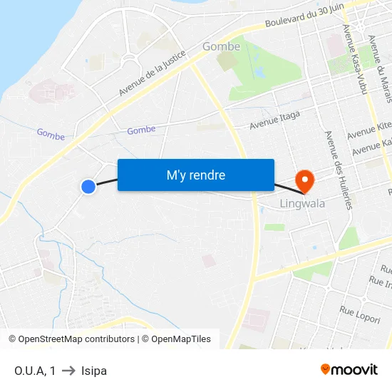 O.U.A, 1 to Isipa map