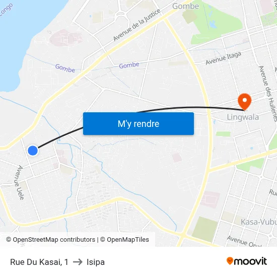 Rue Du Kasai, 1 to Isipa map