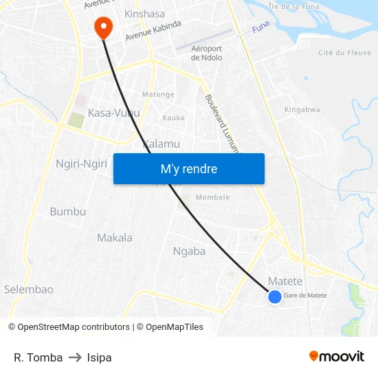 R. Tomba to Isipa map