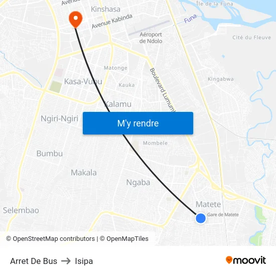 Arret De Bus to Isipa map