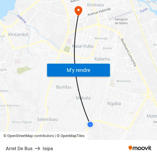 Arret De Bus to Isipa map