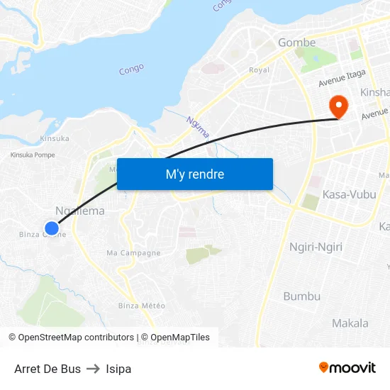 Arret De Bus to Isipa map