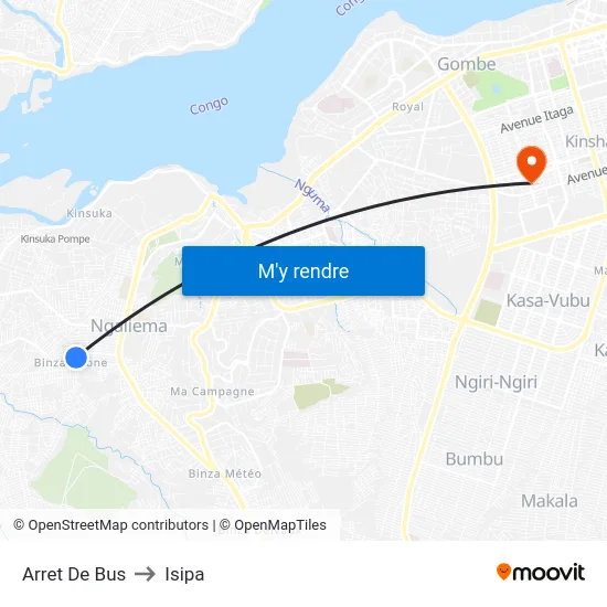 Arret De Bus to Isipa map