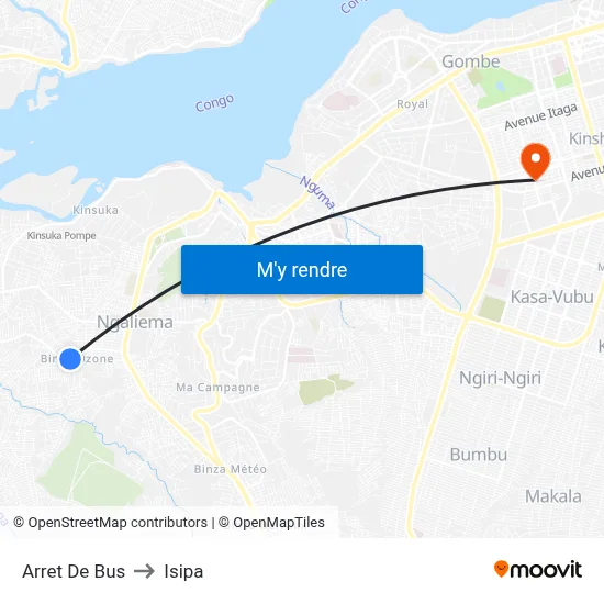Arret De Bus to Isipa map