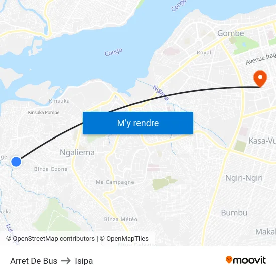 Arret De Bus to Isipa map