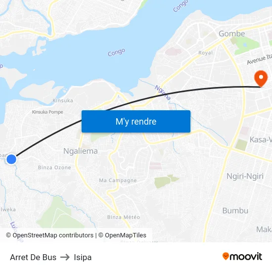 Arret De Bus to Isipa map