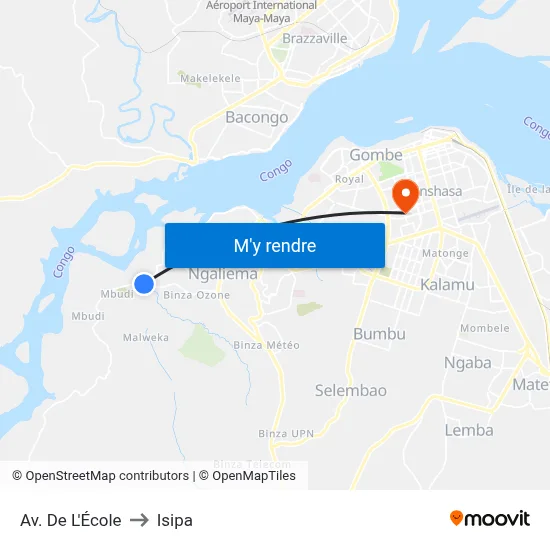 Av. De L'École to Isipa map