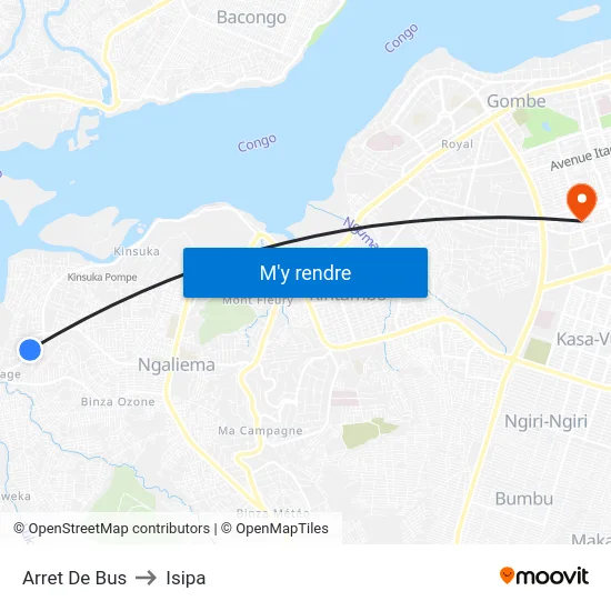 Arret De Bus to Isipa map
