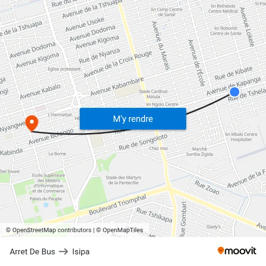 Arret De Bus to Isipa map