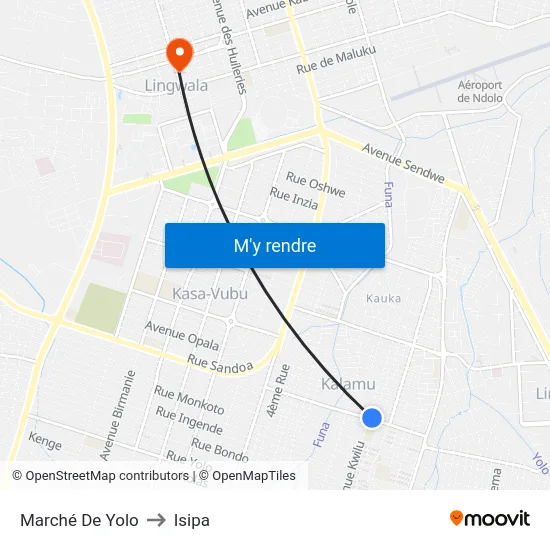 Marché De Yolo to Isipa map