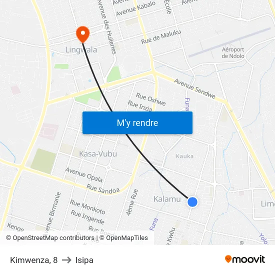 Kimwenza, 8 to Isipa map