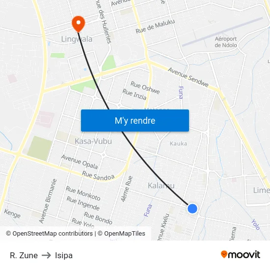 R. Zune to Isipa map