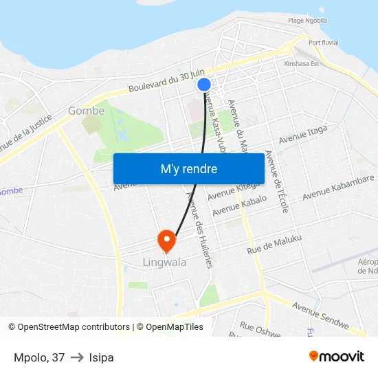 Mpolo, 37 to Isipa map