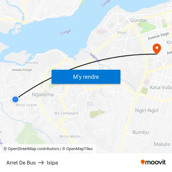 Arret De Bus to Isipa map
