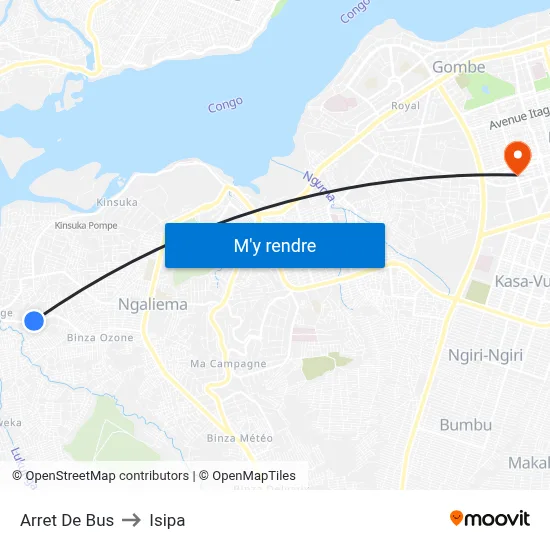 Arret De Bus to Isipa map