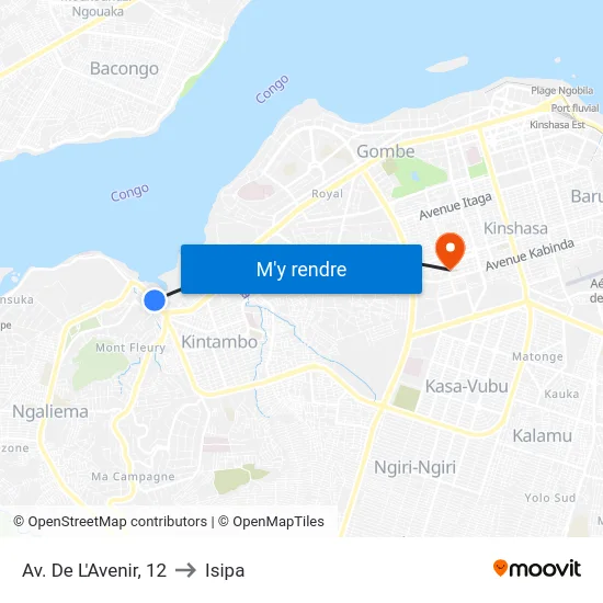 Av. De L'Avenir, 12 to Isipa map