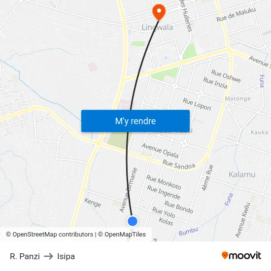 R. Panzi to Isipa map
